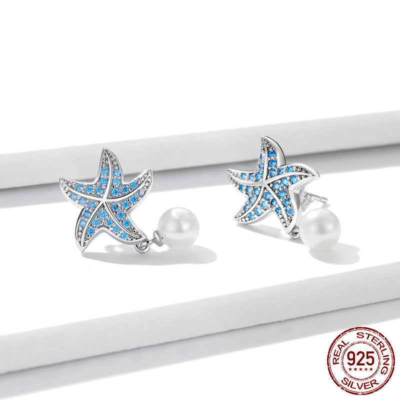 Orecchini a forma di stella marina in argento sterling Orecchini a forma di stella marina in argento sterling