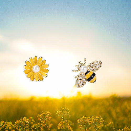 Gioielli Donna,Orecchini a lobo Little Bee Orecchini a forma di insetto animale in argento sterling 925 con smalto giallo per gioielli da donna Gioielli Donna,Orecchini a lobo Little Bee Orecchini a forma di insetto animale in argento sterling 925 con smalto giallo per gioielli da donna
