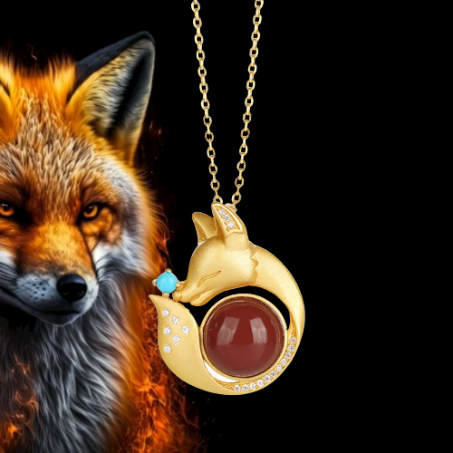 VOLPE DI FUOCO - Collana in argento con Agata rossa - Premium Gioielli from SELLING FOX MAGIC SHOP - Just €39.99! Shop now at Selling Fox Magic Shop