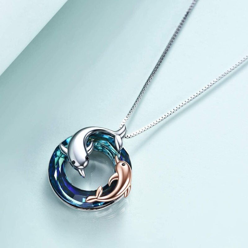 BLUE DOLPHIN - Collana con pendente circolare in cristallo - Premium Gioielli from SELLING FOX MAGIC SHOP - Just €19.99! Shop now at Selling Fox Magic Shop